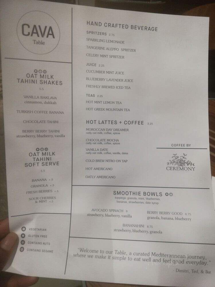 Cava Table - Woodbridge, VA menu_pic