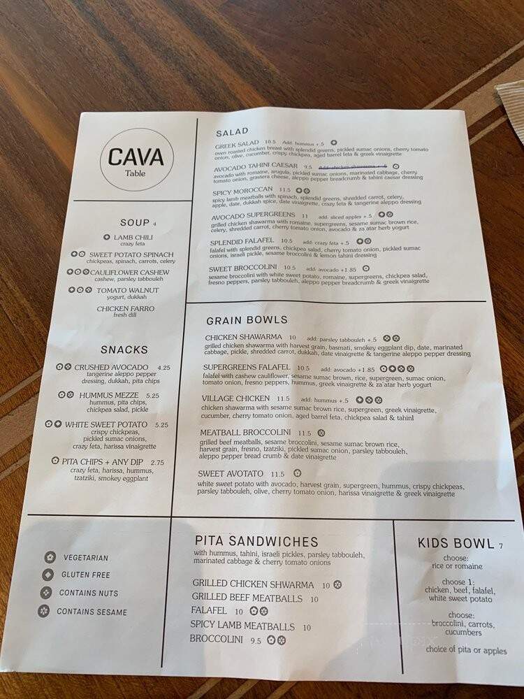 Cava Table - Woodbridge, VA menu_pic
