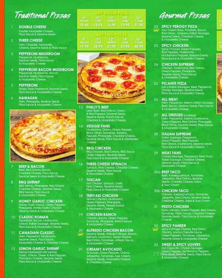 Red Swan Pizza - Brandon, MB menu_pic