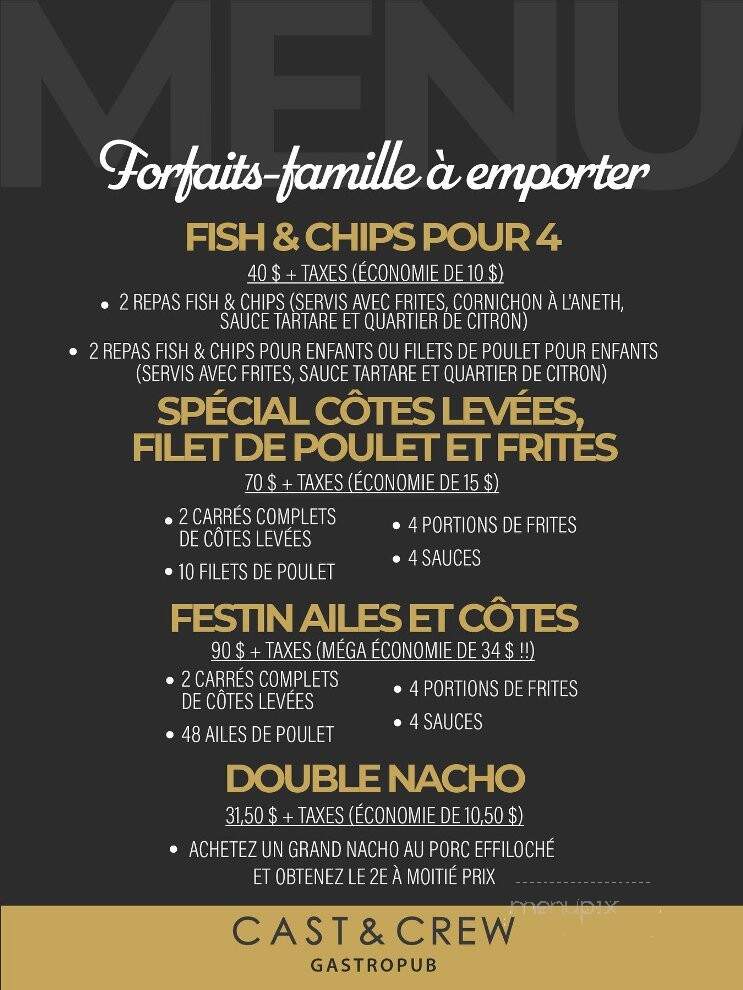 Cast & Crew Gastropub - Bathurst, NB menu_pic