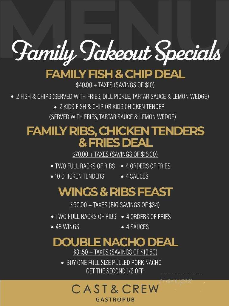 Cast & Crew Gastropub - Bathurst, NB menu_pic