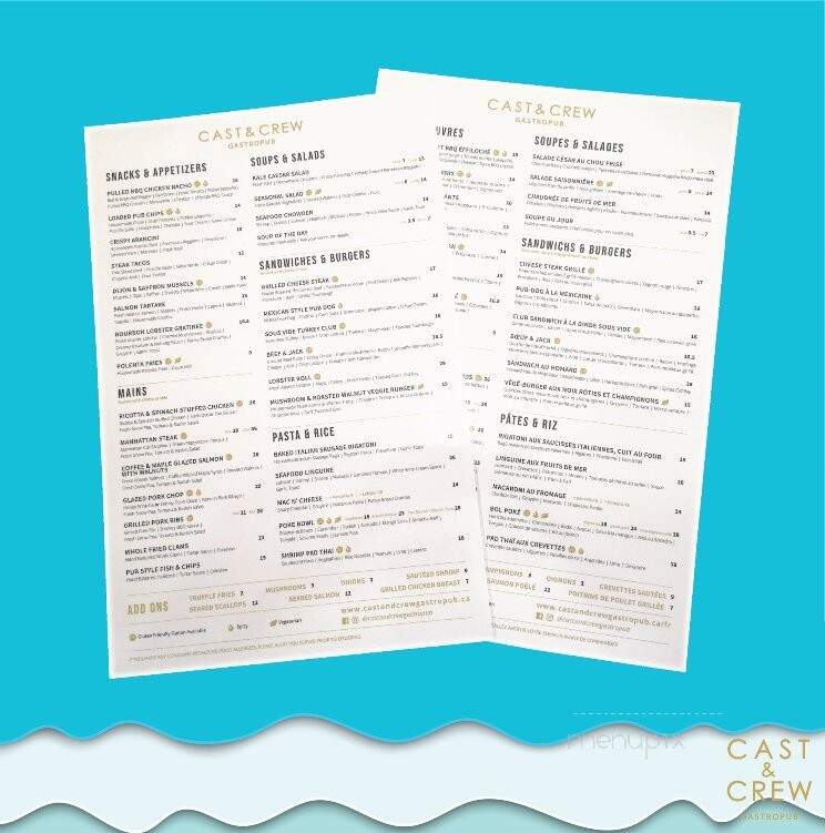 Cast & Crew Gastropub - Bathurst, NB menu_pic