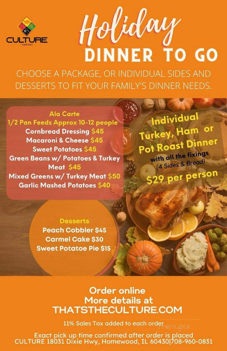 Culture Food & Entertainment - Homewood, IL menu_pic