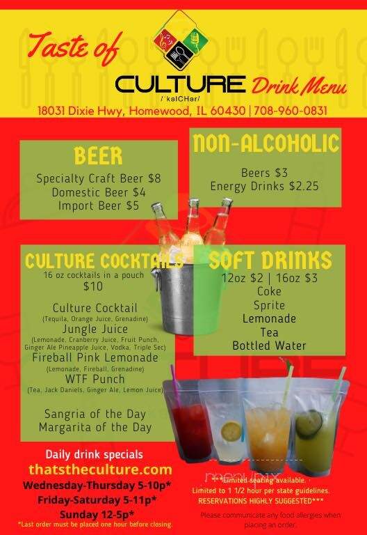 Culture Food & Entertainment - Homewood, IL menu_pic