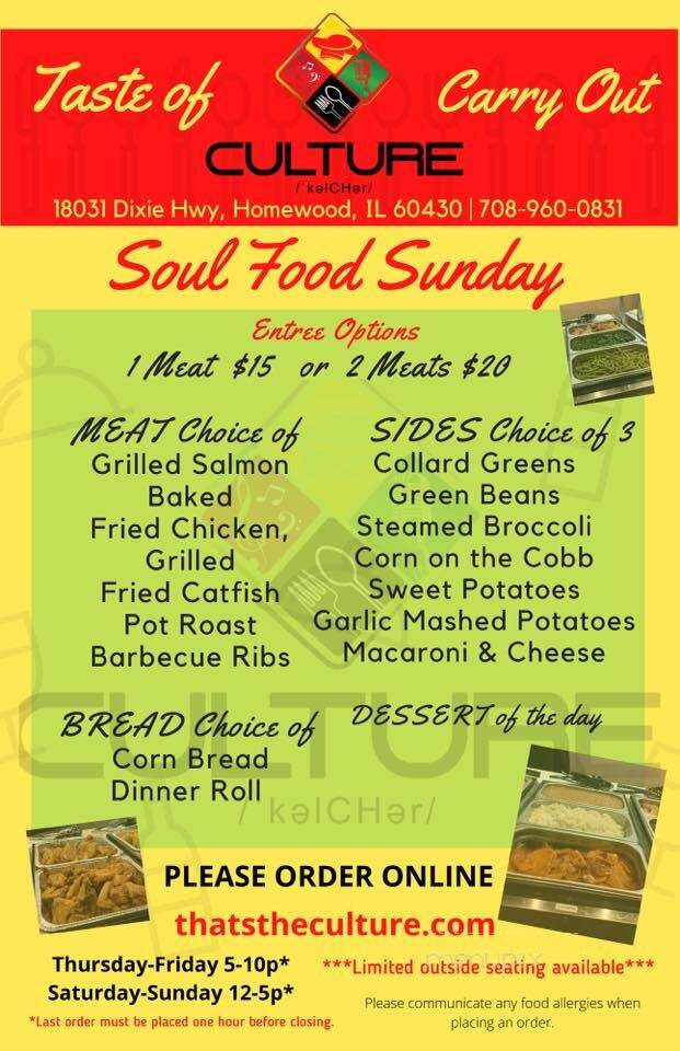Culture Food & Entertainment - Homewood, IL menu_pic