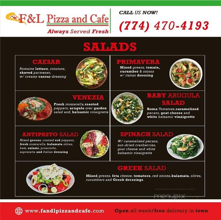 F & L Pizza and Cafe - Hyannis, MA menu_pic