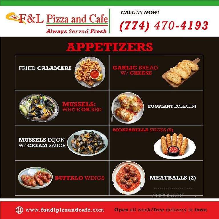F & L Pizza and Cafe - Hyannis, MA menu_pic