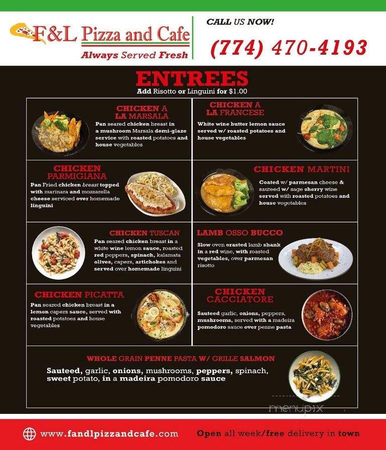 F & L Pizza and Cafe - Hyannis, MA menu_pic