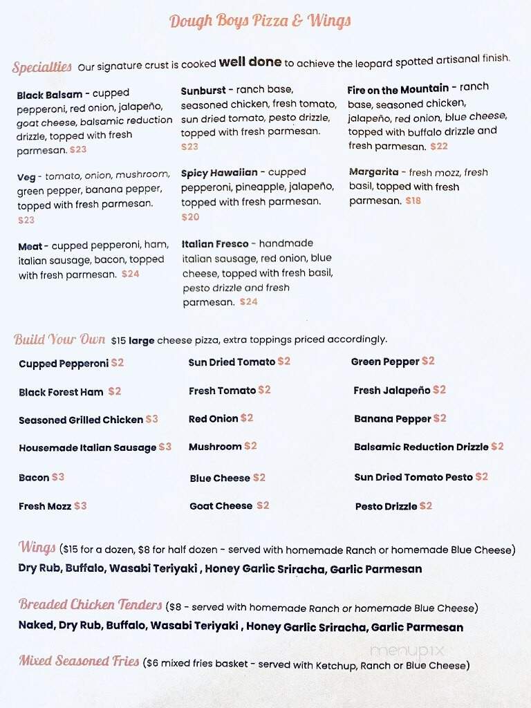 Dough Boys Pizza - Waynesville, NC menu_pic