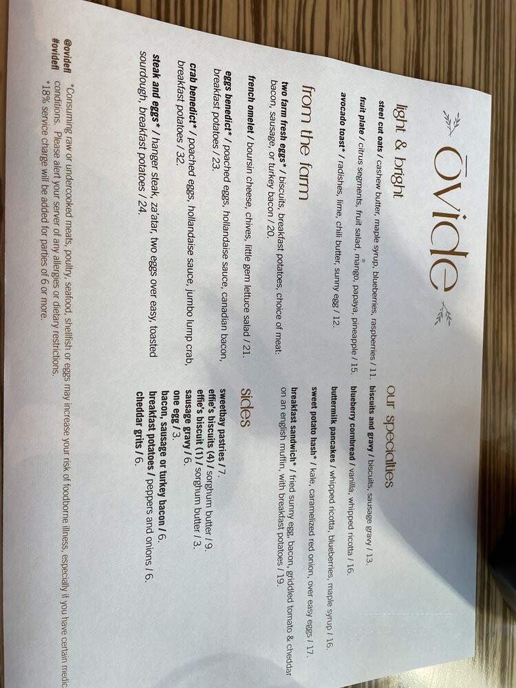 Ovide - Miramar Beach, FL menu_pic