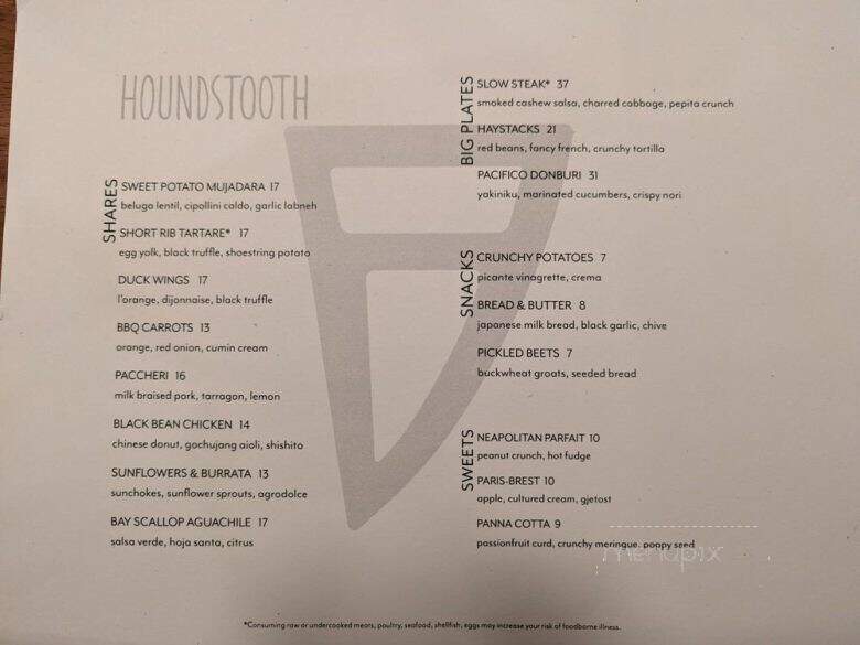 Houndstooth Restaurant - Benton Harbor, MI menu_pic