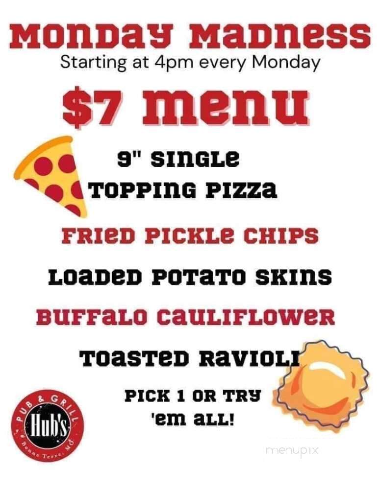 Hubs Pub and Grill - Potosi, MO menu_pic