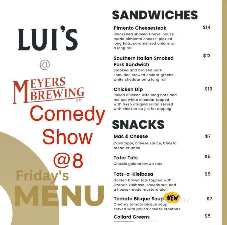 Meyers Brewing Company - Philadelphia, PA menu_pic
