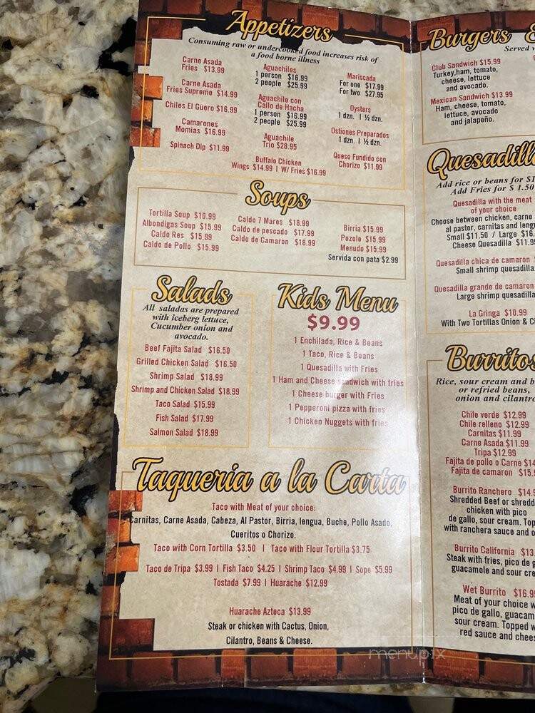 El Guero Mexican Bar and Grill - Palm Desert, CA menu_pic