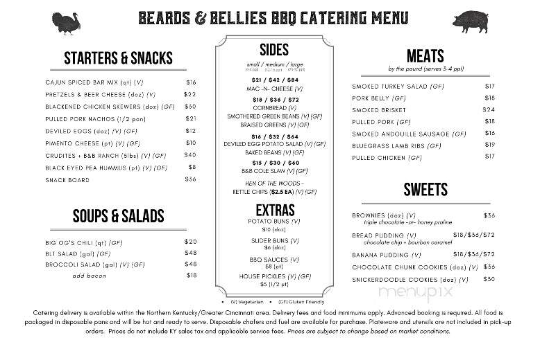 Beards & Bellies BBQ - Newport, KY menu_pic