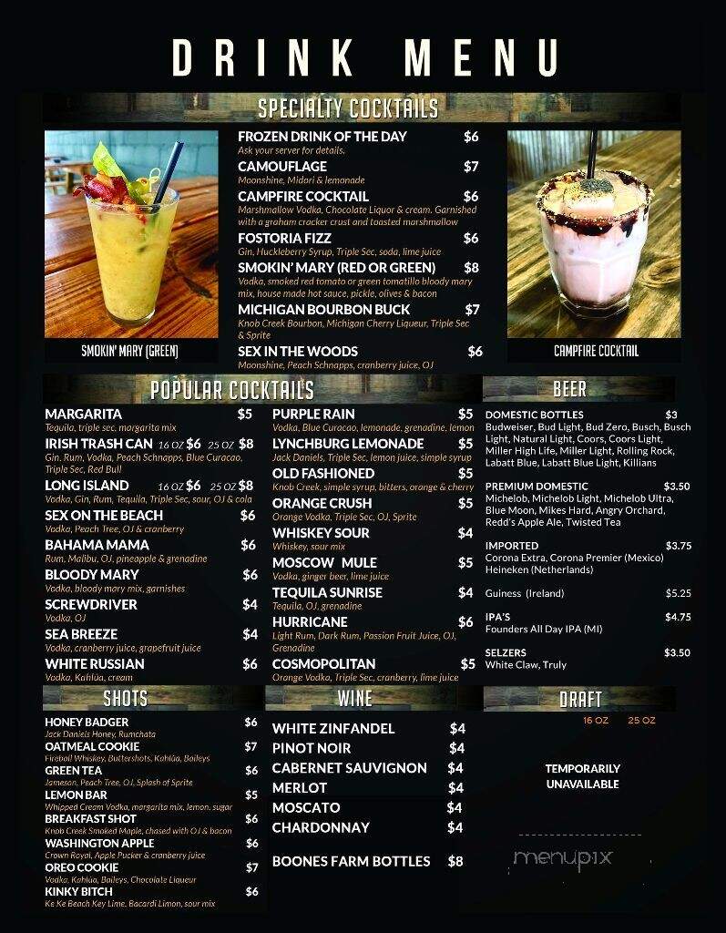Buckwild Saloon - Fostoria, MI menu_pic