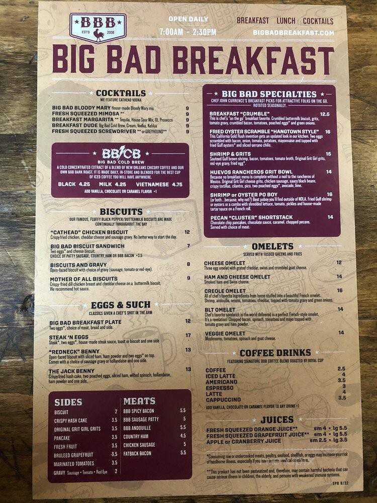 Big Bad Breakfast - Spring Hill, TN menu_pic