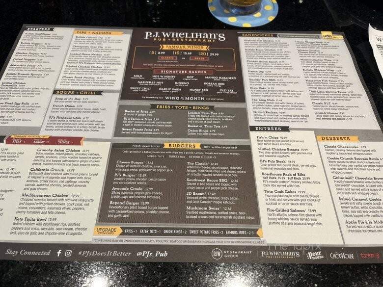 P.J. Whelihan's - Hatfield, PA menu_pic