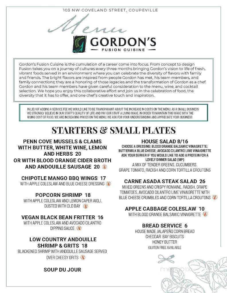 Gordon's Fusion Cuisine - Coupeville, WA