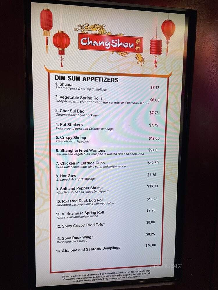 Chang Shou - Brooks, CA menu_pic