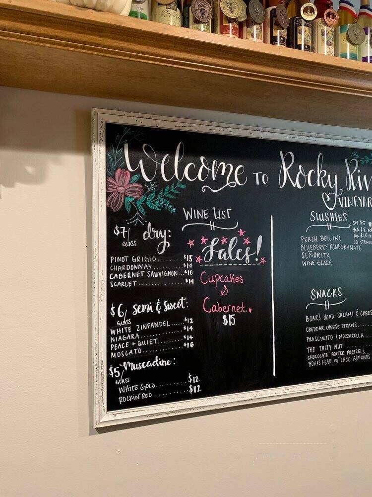 Rocky River Vineyards - Midland, NC menu_pic