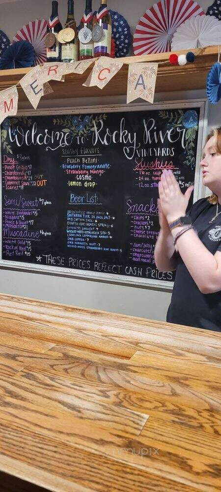 Rocky River Vineyards - Midland, NC menu_pic