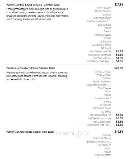 Bob Evans Restaurant - Austintown, OH menu_pic