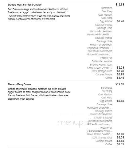 Bob Evans Restaurant - Austintown, OH menu_pic