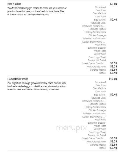 Bob Evans Restaurant - Austintown, OH menu_pic