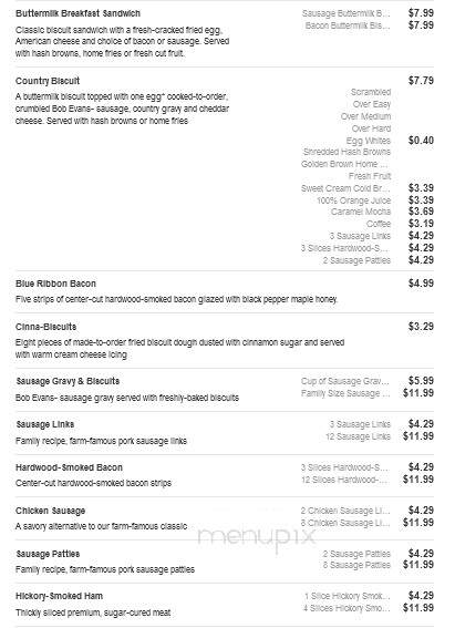 Bob Evans Restaurant - Austintown, OH menu_pic
