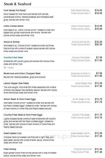Bob Evans Restaurant - Austintown, OH menu_pic