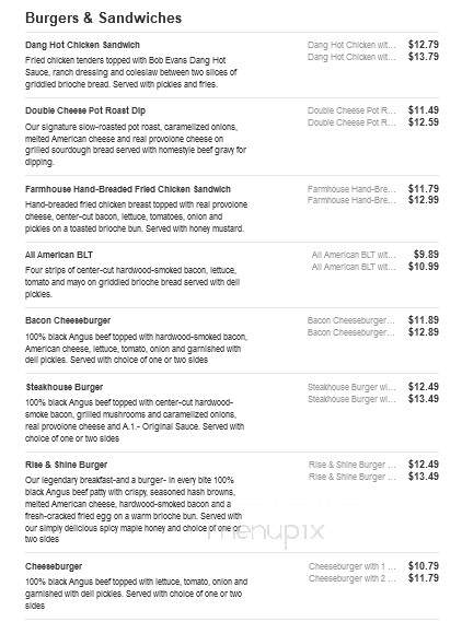 Bob Evans Restaurant - Austintown, OH menu_pic