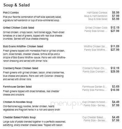Bob Evans Restaurant - Austintown, OH menu_pic