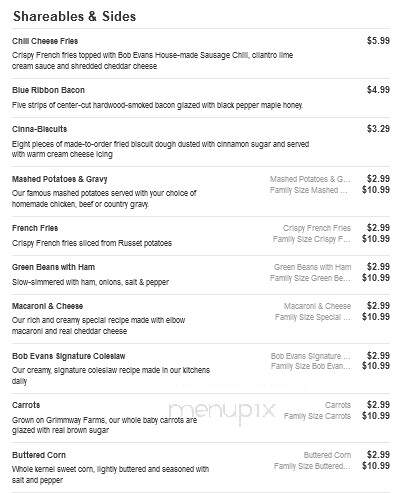 Bob Evans Restaurant - Austintown, OH menu_pic
