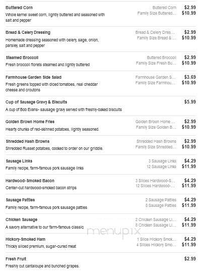 Bob Evans Restaurant - Austintown, OH menu_pic