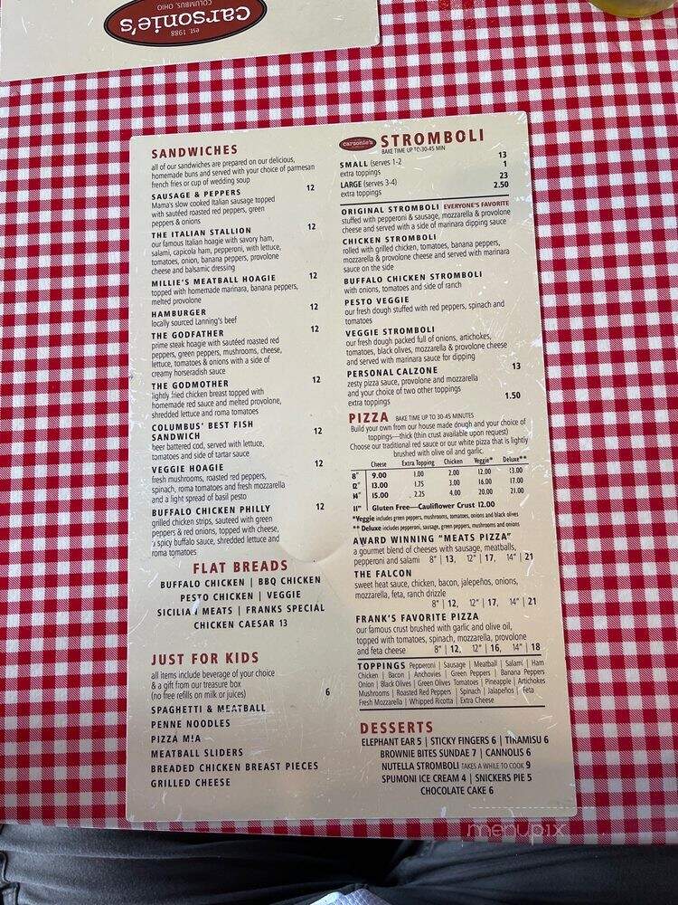 Carsonie's Restaurant - Westerville, OH menu_pic