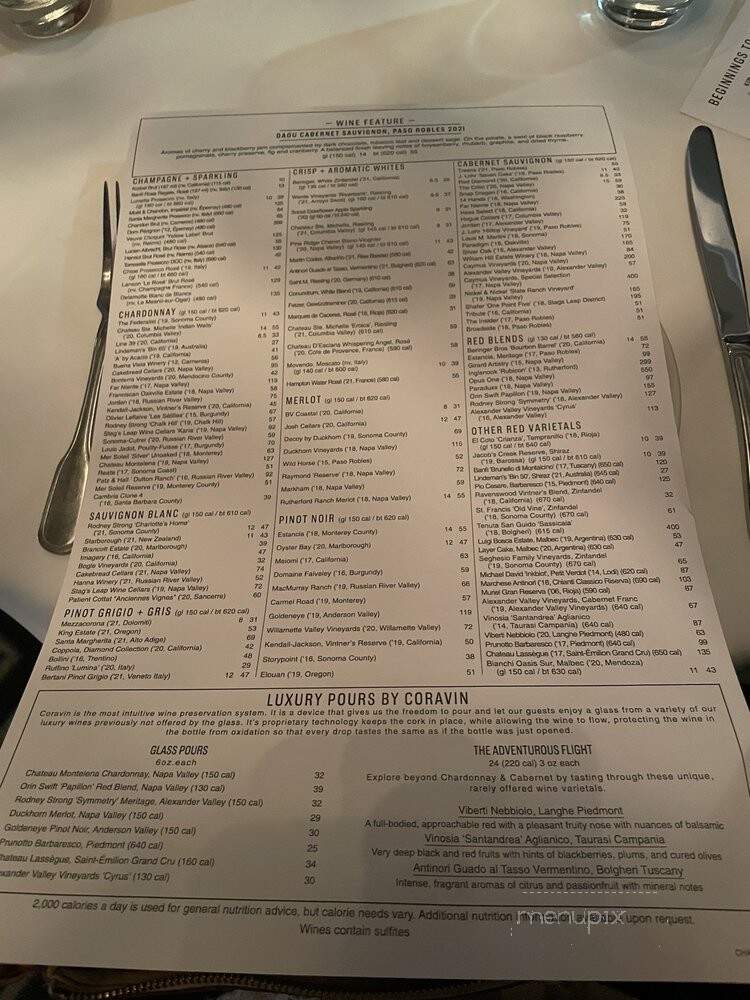 Chart House at the Golden Nugget Casino - Atlantic City, NJ menu_pic