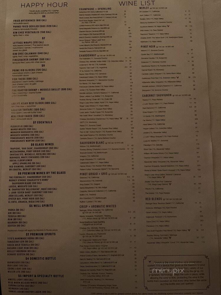 Chart House at the Golden Nugget Casino - Atlantic City, NJ menu_pic