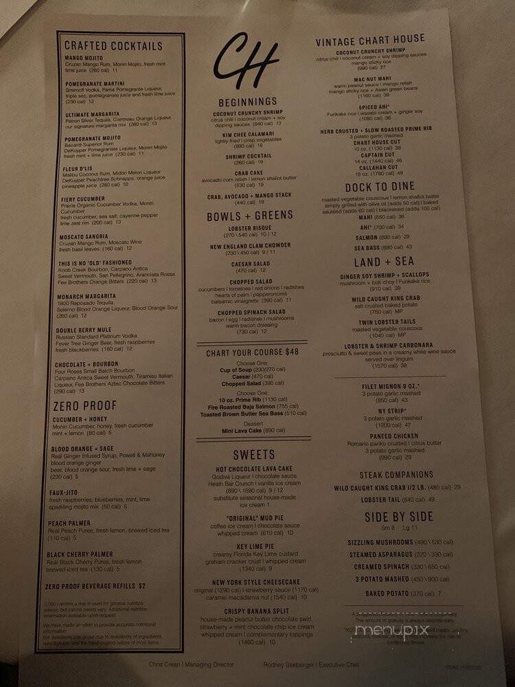 Chart House at the Golden Nugget Casino - Atlantic City, NJ menu_pic