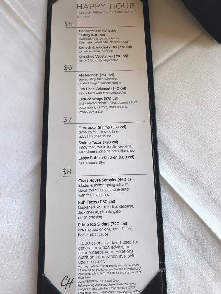 Chart House at the Golden Nugget Casino - Atlantic City, NJ menu_pic