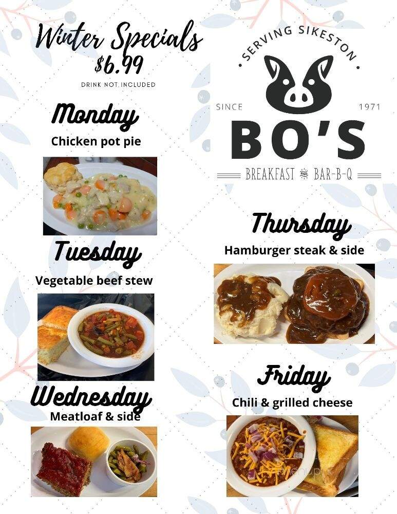 Bo's Pit Bar-B- Que - Sikeston, MO menu_pic