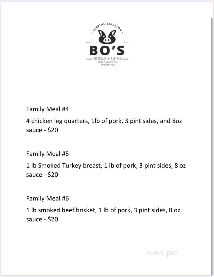 Bo's Pit Bar-B- Que - Sikeston, MO menu_pic