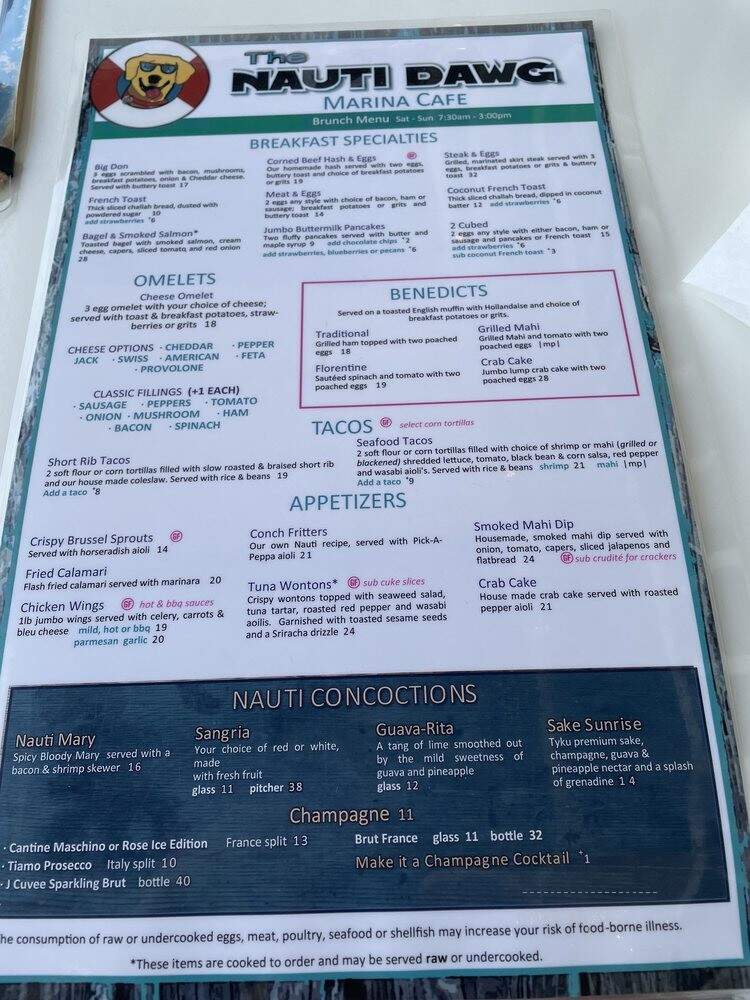 The Nauti Dawg Marina Cafe - Lighthouse Point, FL menu_pic