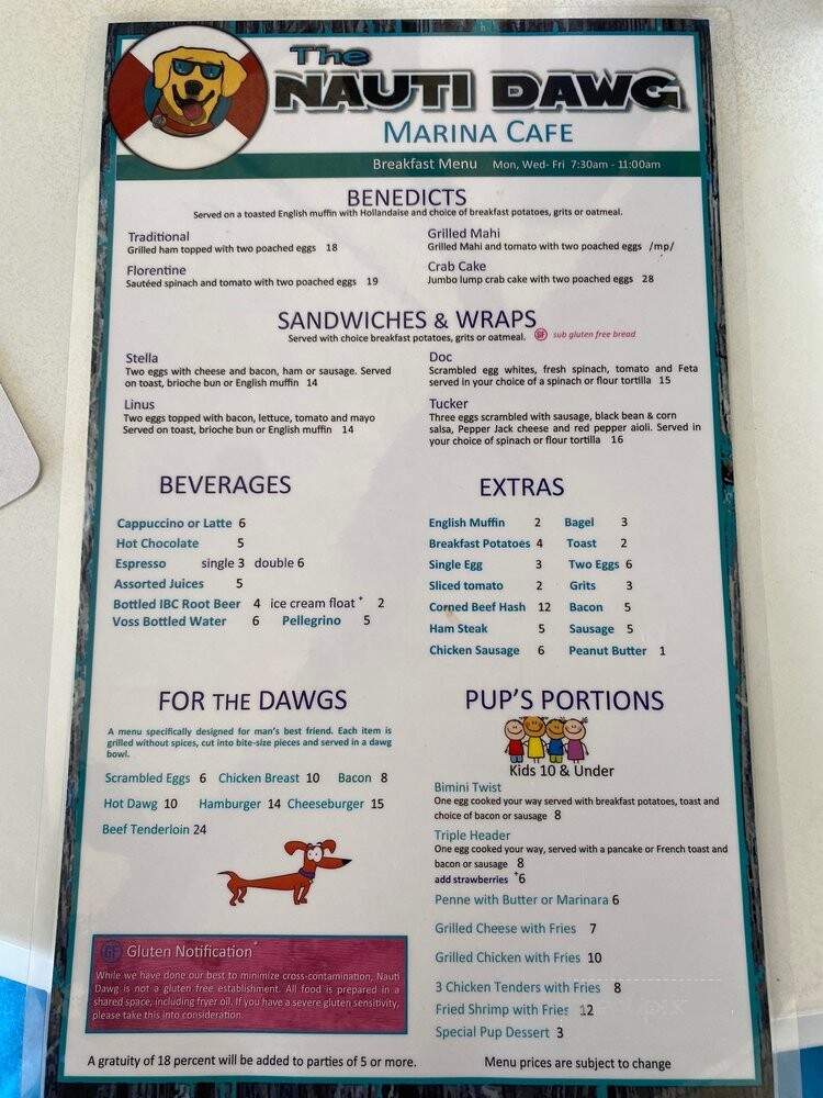 The Nauti Dawg Marina Cafe - Lighthouse Point, FL menu_pic