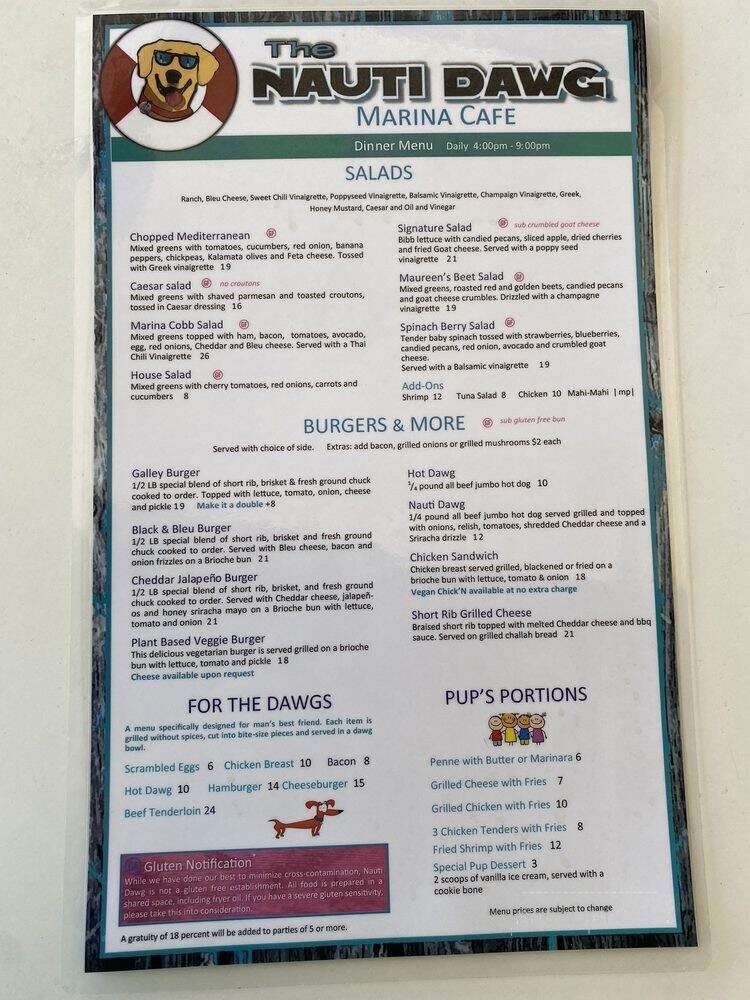 The Nauti Dawg Marina Cafe - Lighthouse Point, FL menu_pic