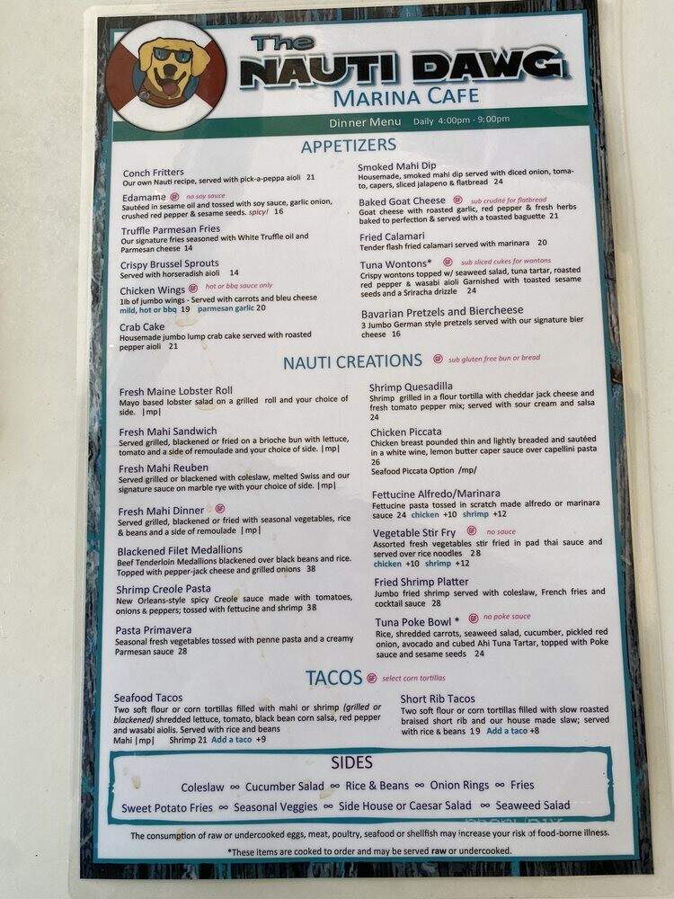 The Nauti Dawg Marina Cafe - Lighthouse Point, FL menu_pic
