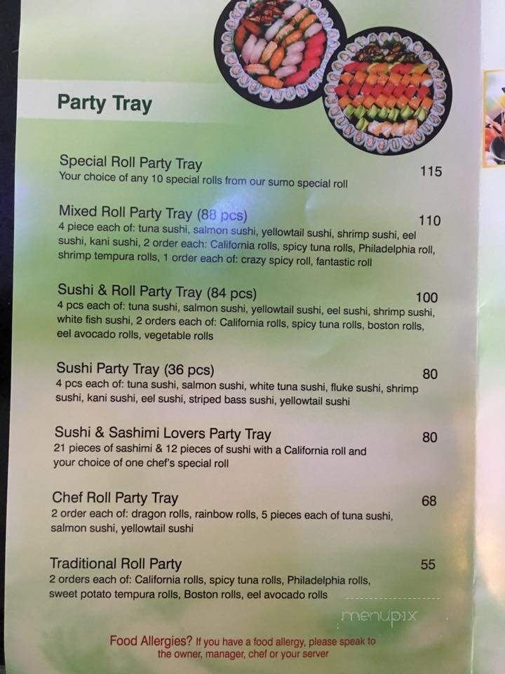 Sumo Japanese Restaurant - Ithaca, NY menu_pic