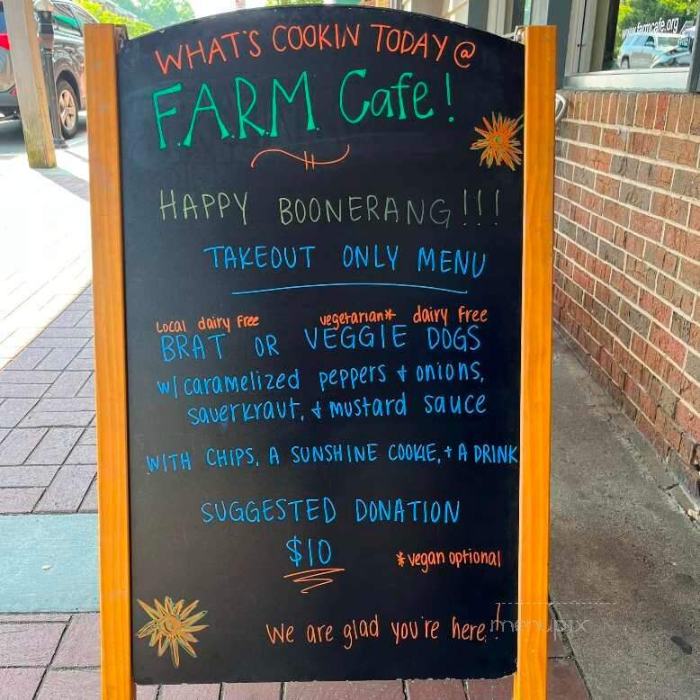 F.A.R.M Cafe - Boone, NC menu_pic