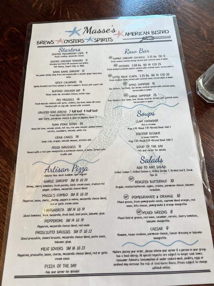 Masses Bar and Grill - Chicopee, MA menu_pic