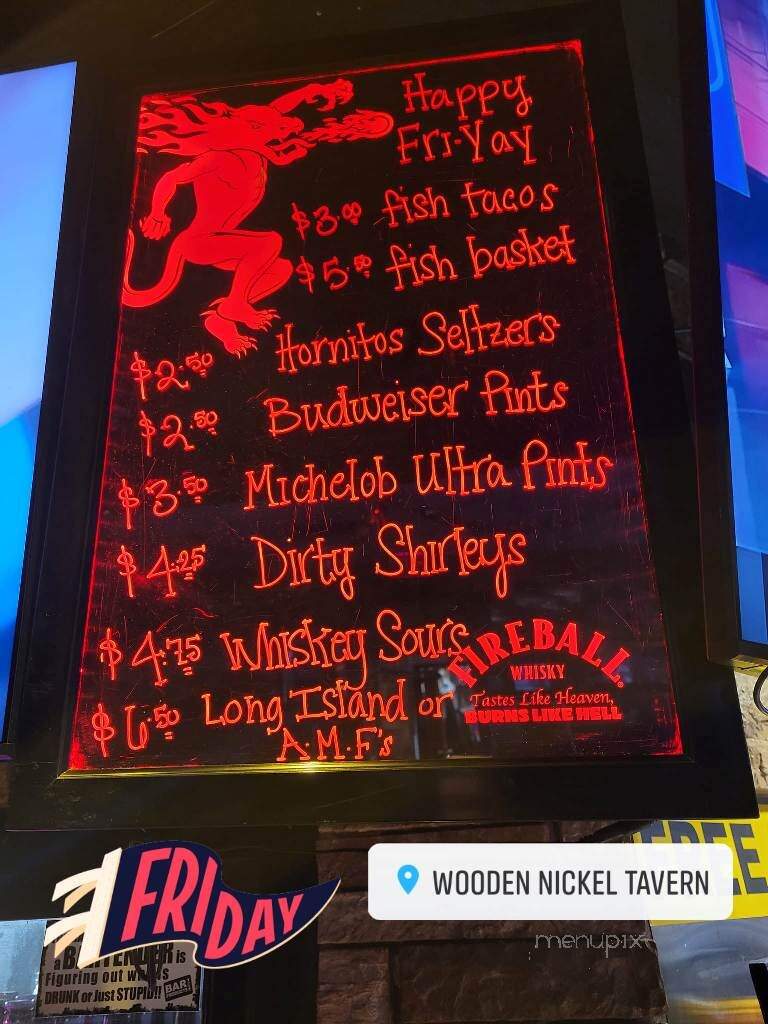 Wooden Nickel Tavern - Tucson, AZ menu_pic